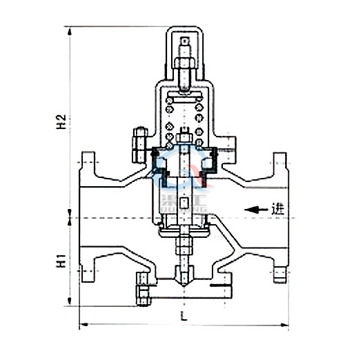 Y42X水用減壓閥，空氣減壓閥外形圖